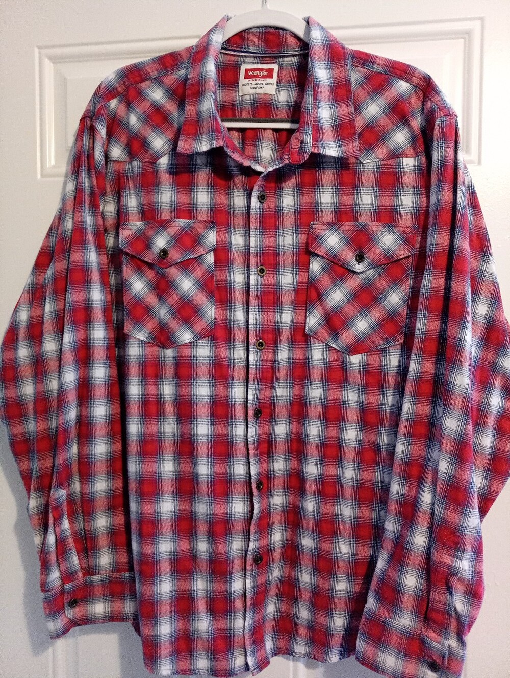 Western Cowboy Rodeo  Mens Button Up Dress Shirt Size XL WRANGLER